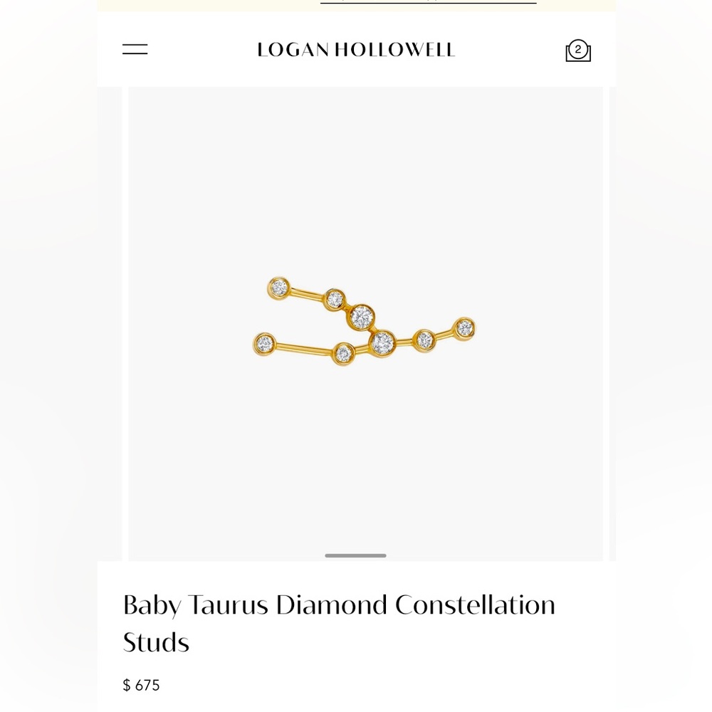 Left Ear Baby Taurus Diamond Constellation stud NWT.